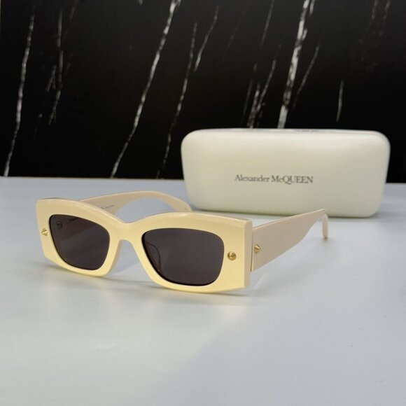 NEW AM0426S 005 ALEXANDER MCQUEEN IVORY WOMAN SUNGLASSES